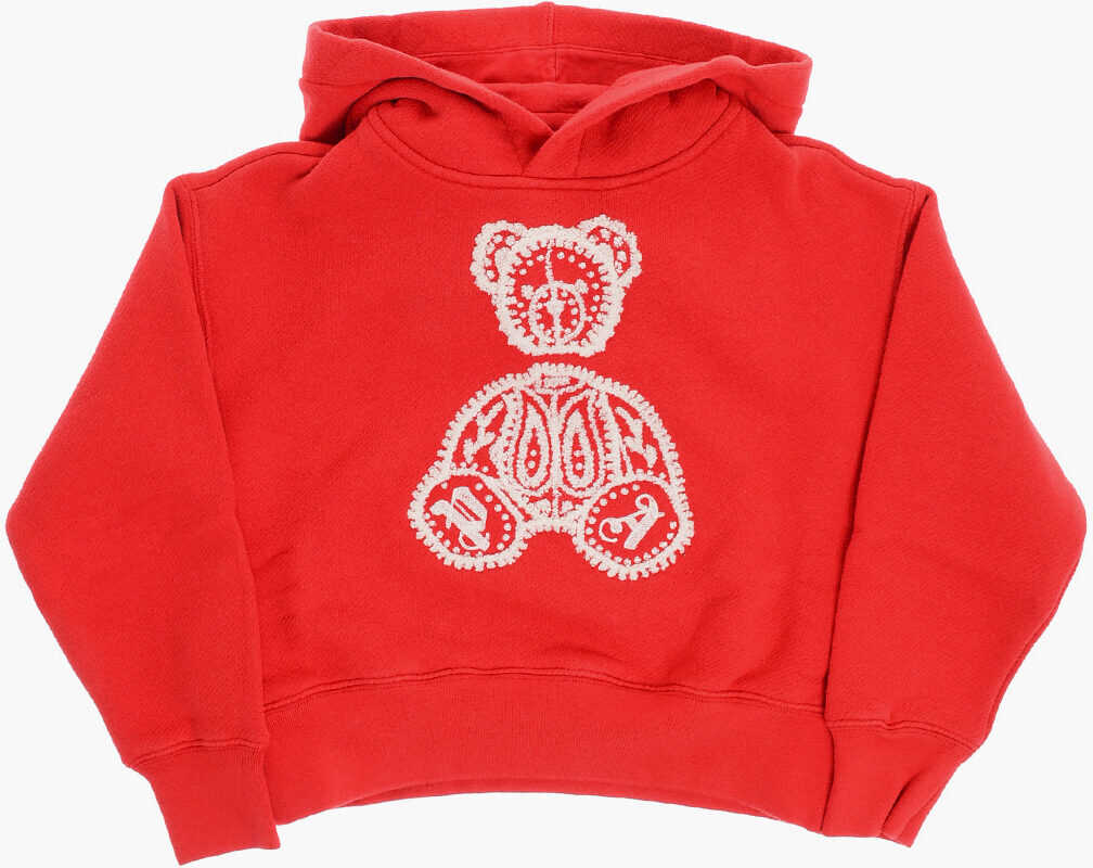 Palm Angels Hoodie With Terry-Embroidery Teddy Red