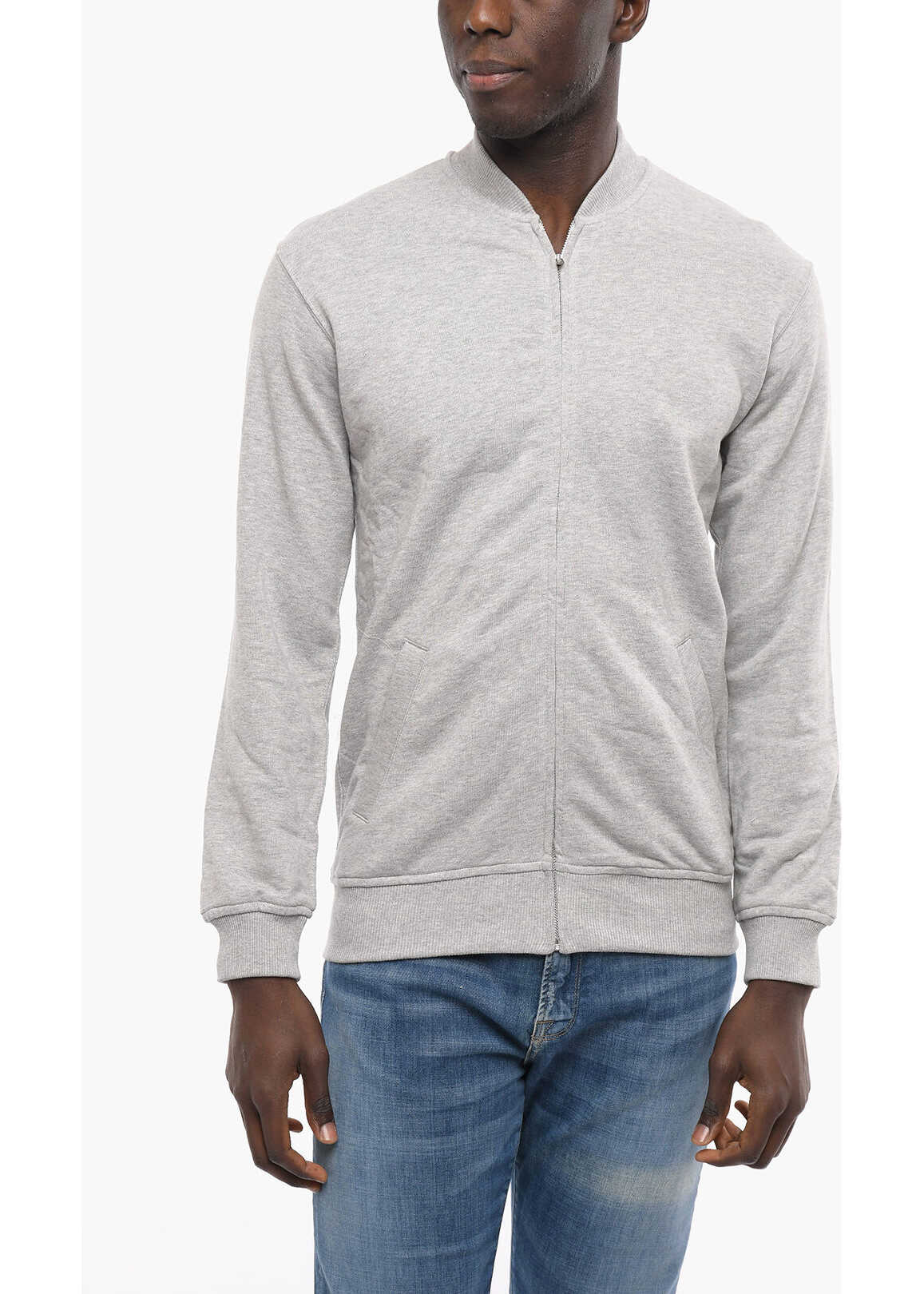 Comme des Garçons Shirt Zipped Closure 2-Pockets Cotton Varsity Kaws Sweatshir Gray