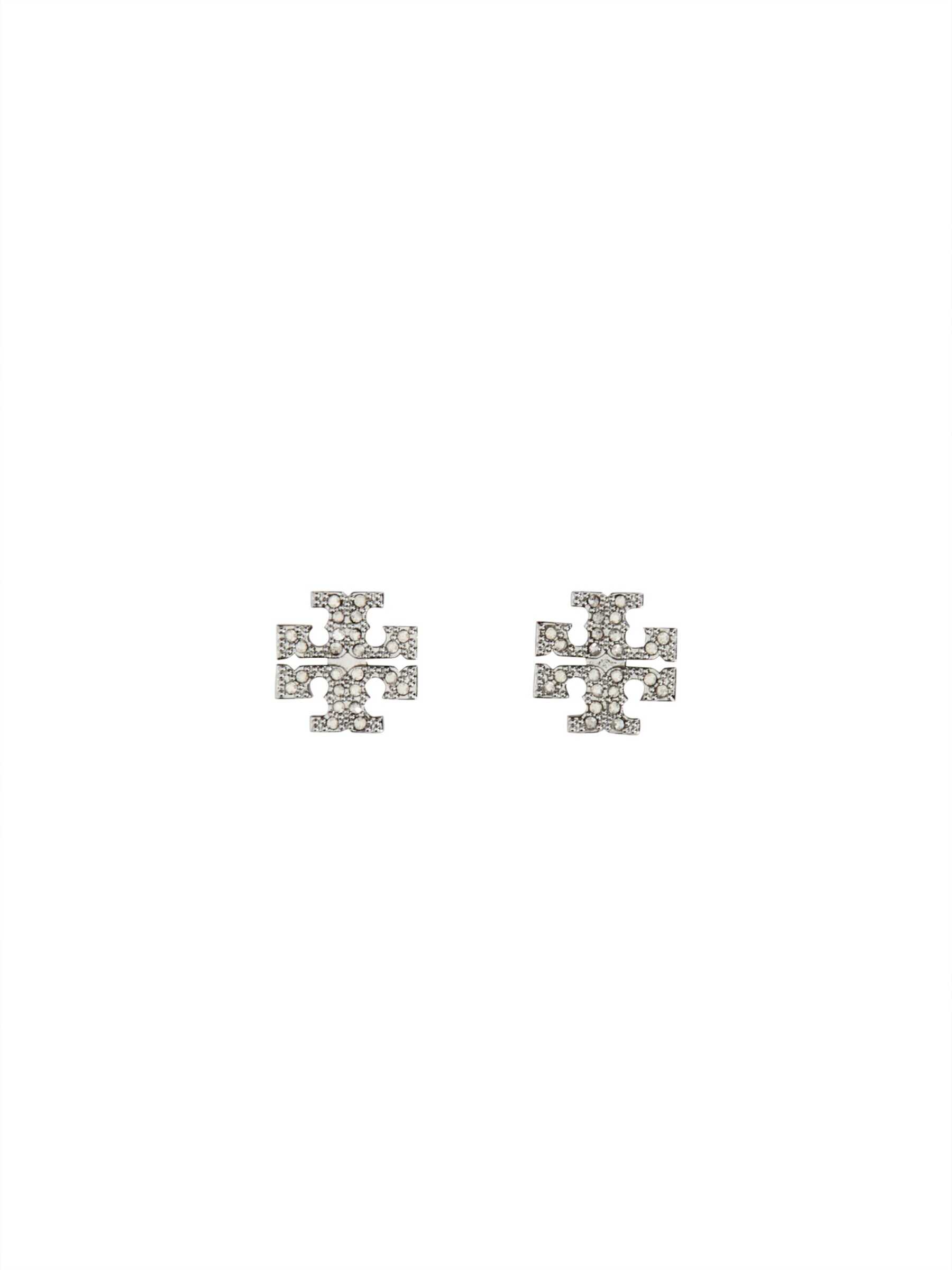 Tory Burch Crystal Logo Earrings SILVER image15