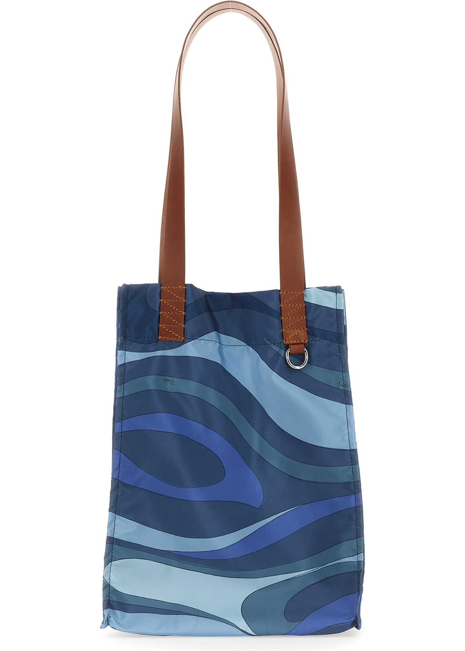 PUCCI Patterned Tote Bag BLUE