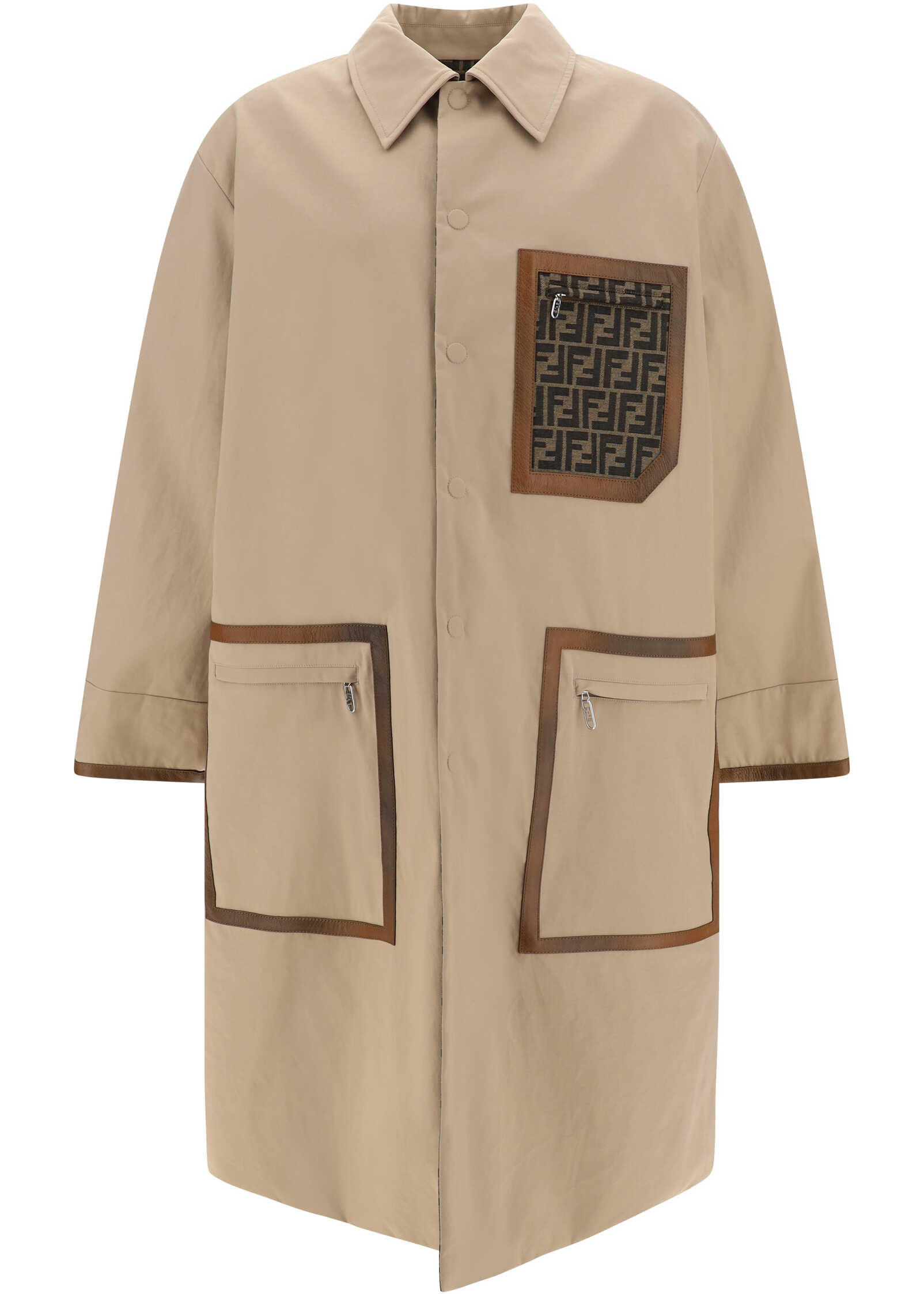 Fendi Mackintosh Coat NOCE/ARMY