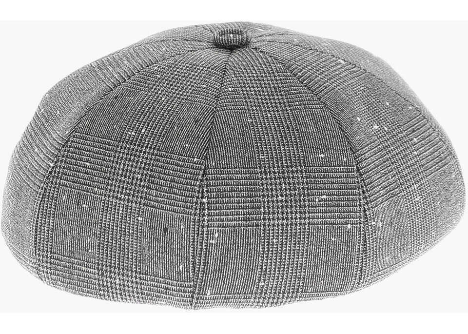 Caciuli Dior Prince Of Wales Motif Virgin Wool Basco Hat Gray Barbati (BM 12162510) 2