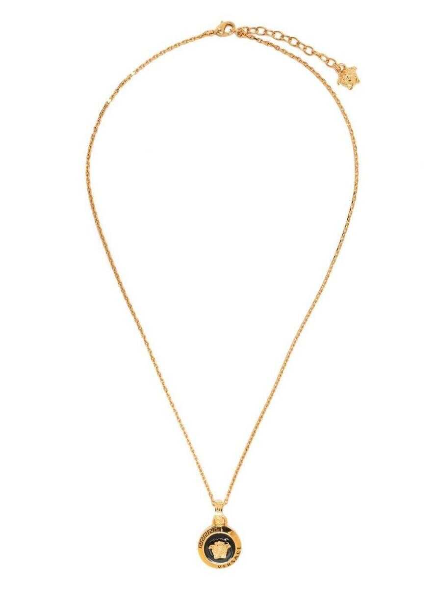 Versace Gold-Colored Necklace with Medusa Pendant in Metal Man GREY
