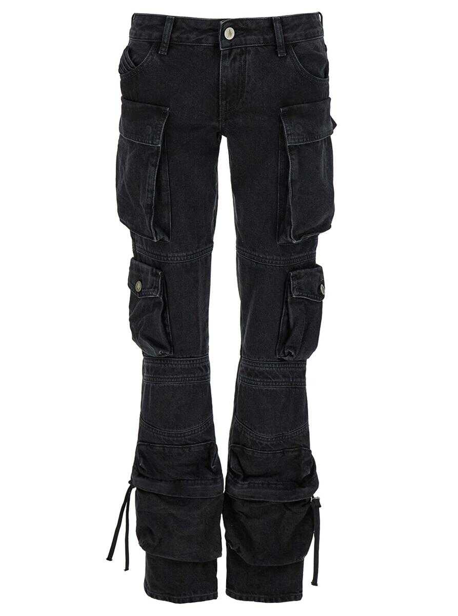 THE ATTICO \'Essie\' Black Fitted Jeans with Cargo Pockets in Denim Woman BLACK