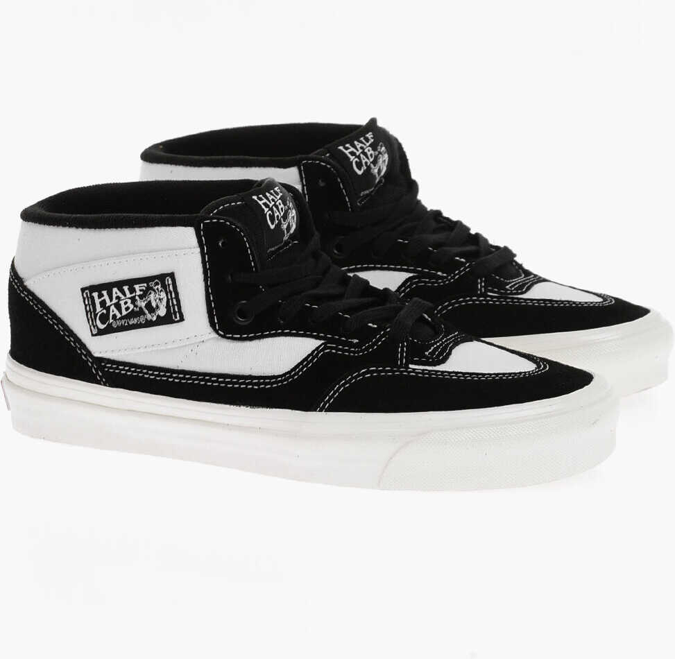 Vans Two-Tone Half Cab 33 High-Top Sneakers With Suede Details Black & White