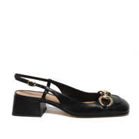 Balerini Slingback in morbida pelle nera Femei