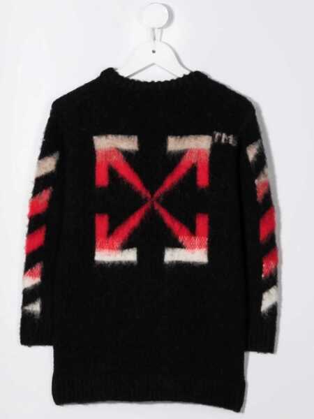 Pulovere OFF-WHITE KIDS Crew-Neck Sweater With Logo Tag Black Baieti (BM 12175095) 2