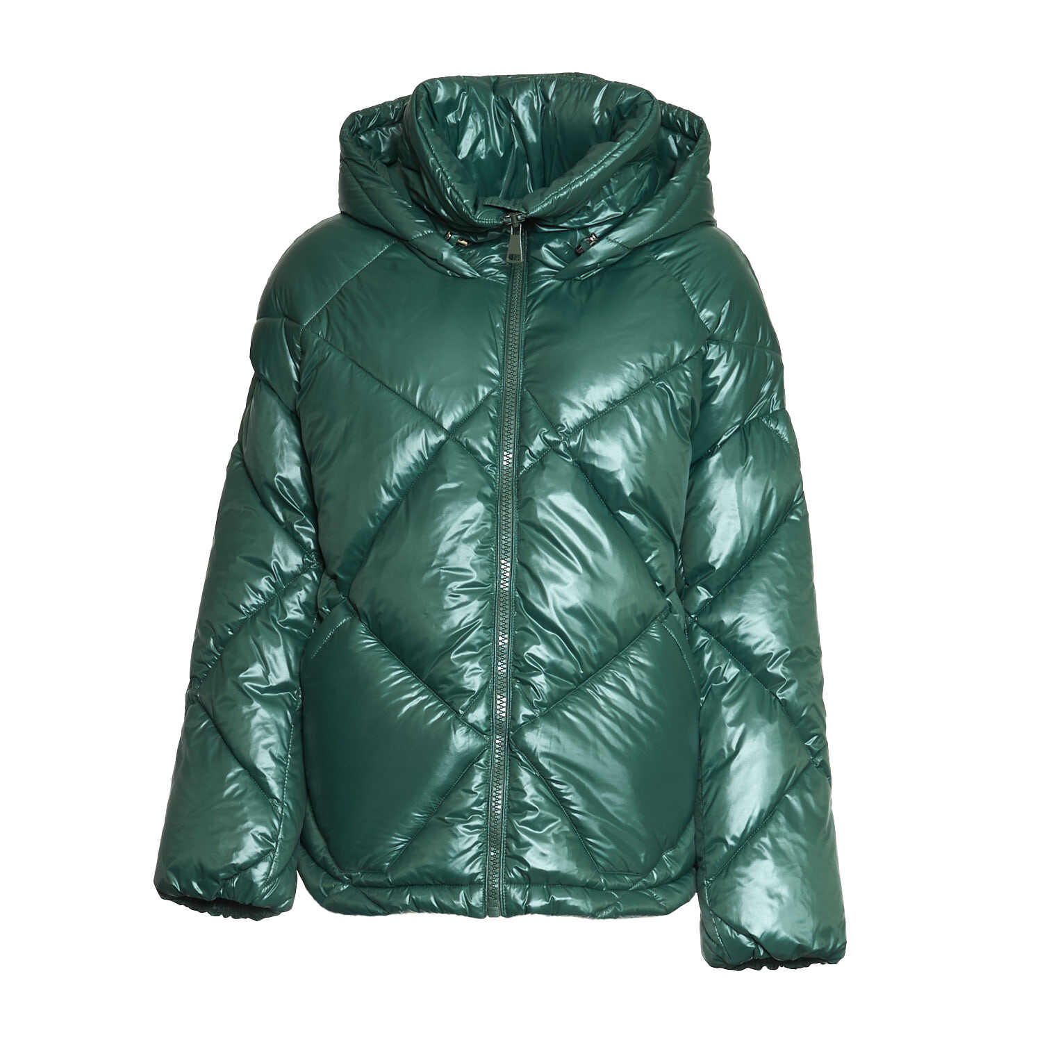 OOF WEAR Glossy Lightweight Nylos Short Down Jacket Green