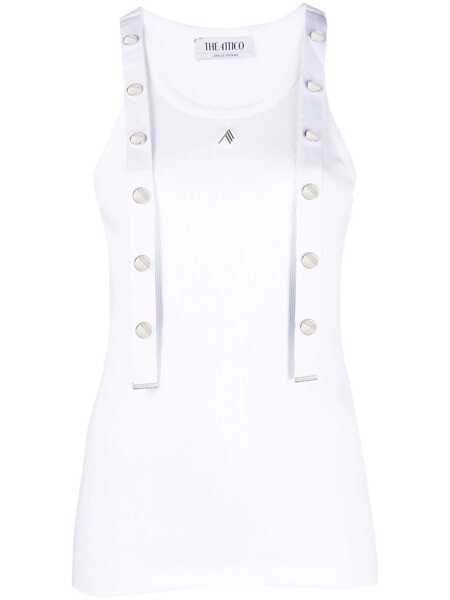 Topuri THE ATTICO The Attico Ribbed Cotton Tank Top WHITE Femei (BM 12179550) 1