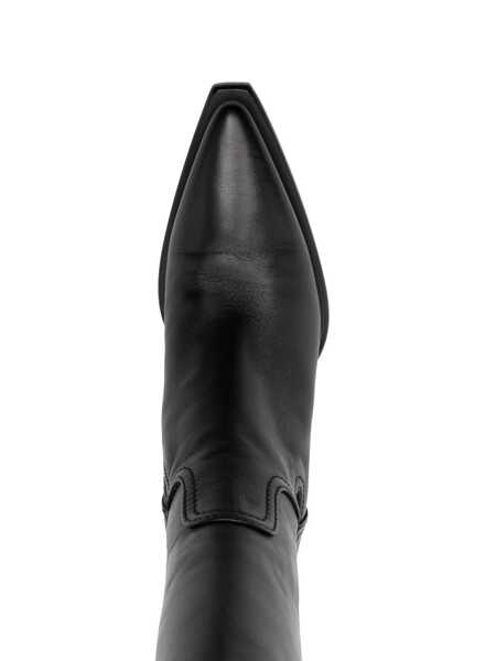 Bocanci Premiata Premiata Black Leather Texas Chite Boots Black Femei (BM 12183708) 4