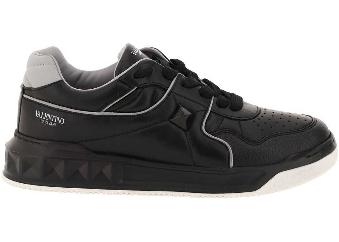 Valentino Garavani One Stud Low-Top Sneakers NERO PASTEL GREY NERO NERO NERO BIANCO