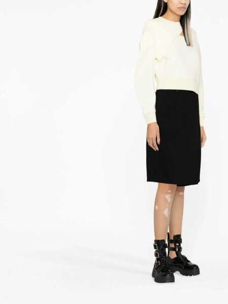 Hanorace Alexander McQueen Cropped Sweatshirt IVORY Femei (BM 12186564) 3