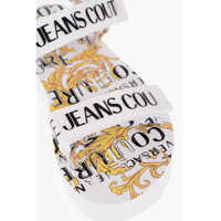 Sandale fara toc Versace Dama - Sandale fara toc Versace Jeans Couture Baroque Motif Miami Sandals With Logoed Touch Black & White Femei (BM 12186795) - B-mall.ro