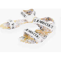 Sandale fara toc Jeans Couture Baroque Motif Miami Sandals With Logoed Touch Femei