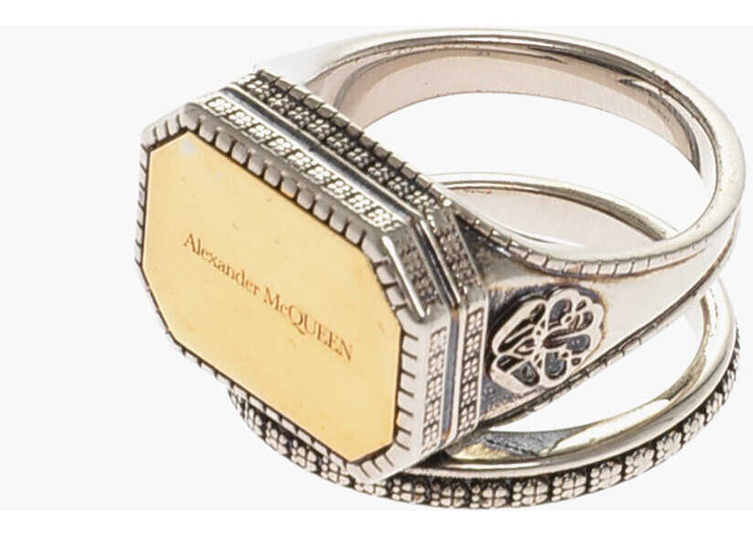Alexander McQueen Signet Ring With Gold-Colored Plaque Gold image4