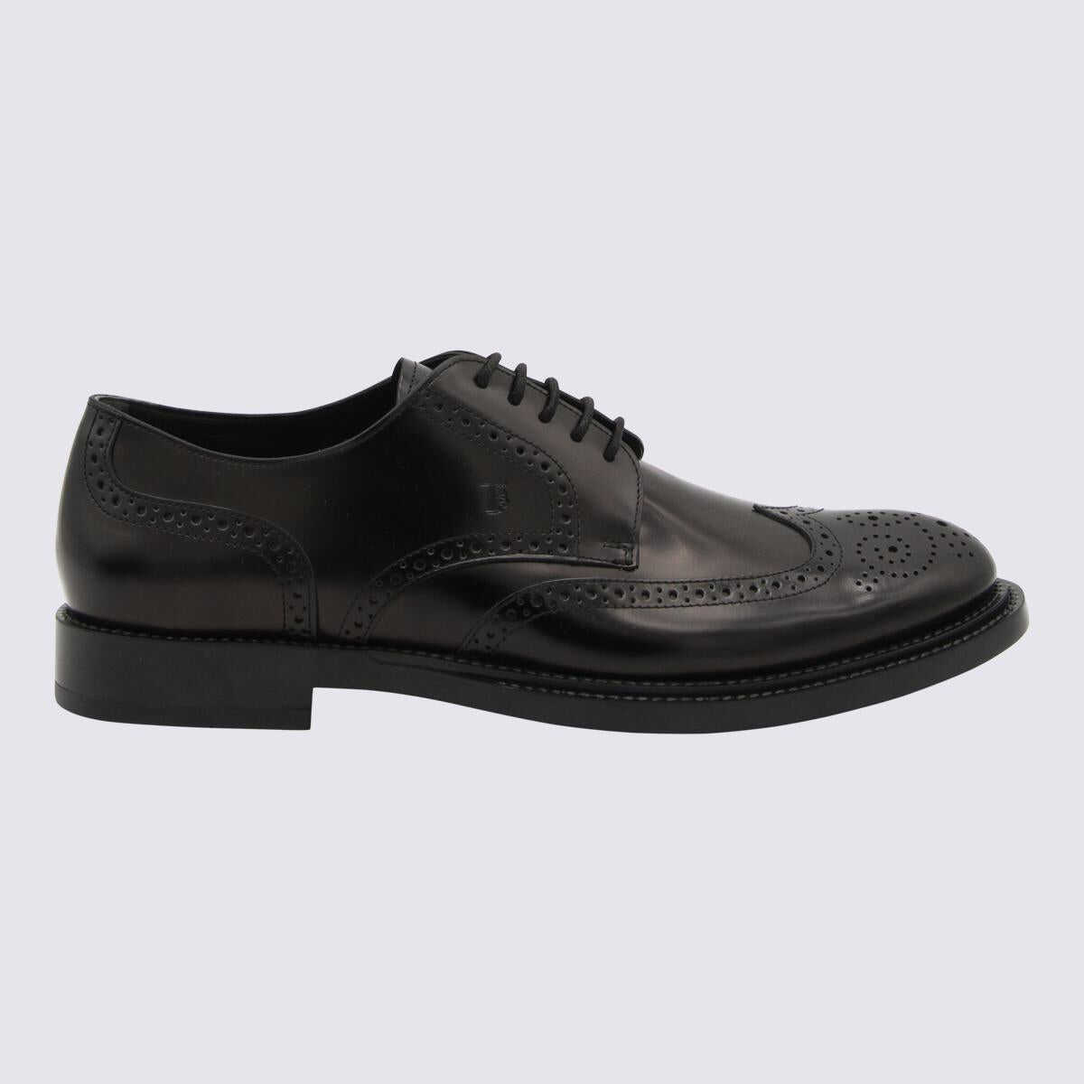 TOD\'S TOD\'S BLACK LEATHER OXFORD SHOES