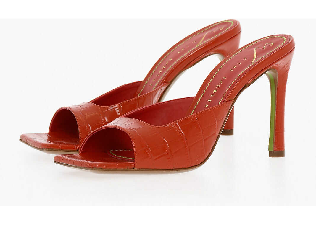 THE SADDLER Printed Leather Sandals Heel 10 Cm Red