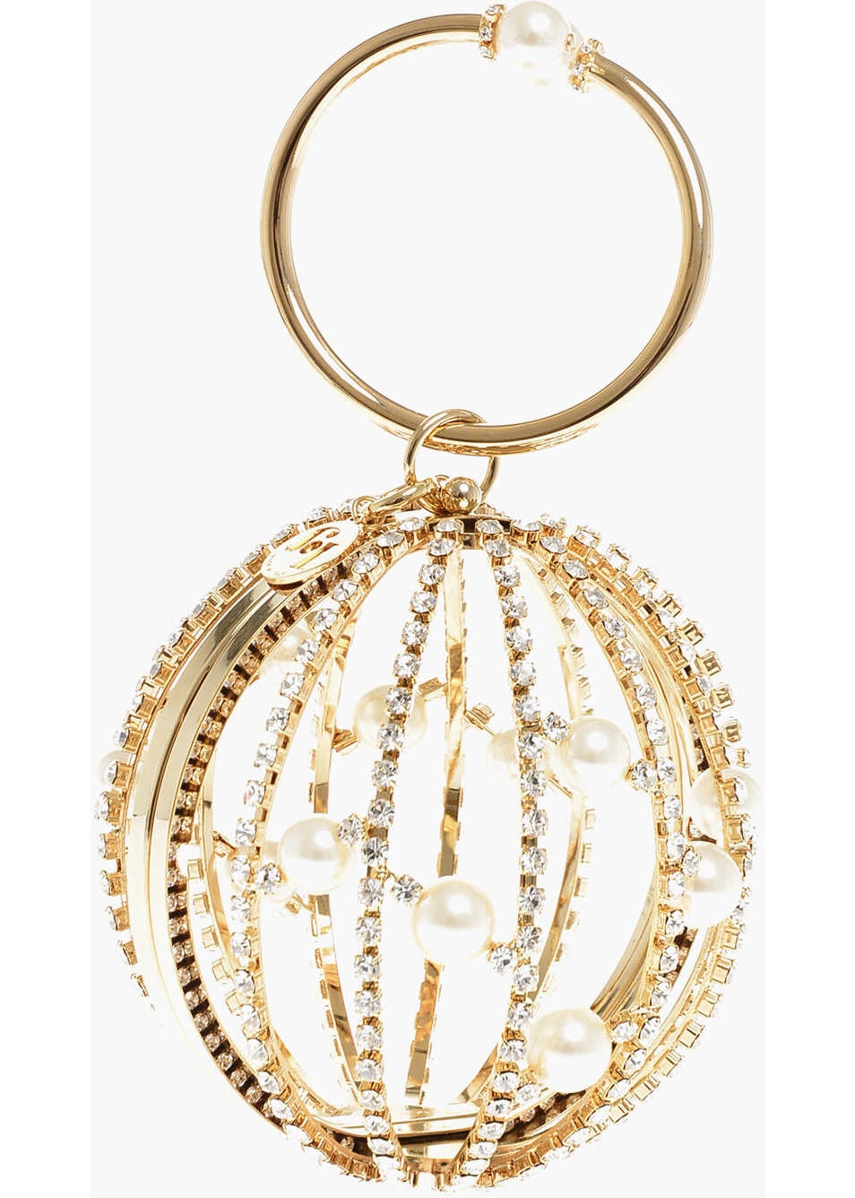 ROSANTICA Crystal And Faux Pearl Chloe Bracelet Bag Gold image4