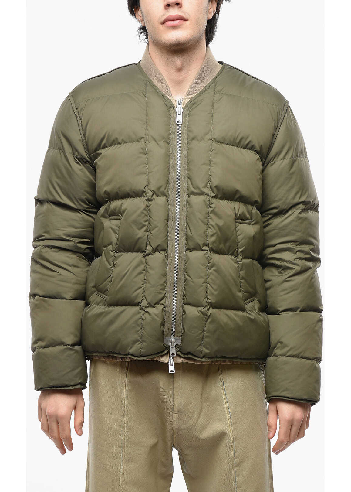 AllSaints Removable Lining Noor Padded Bomber Jacket Military Green