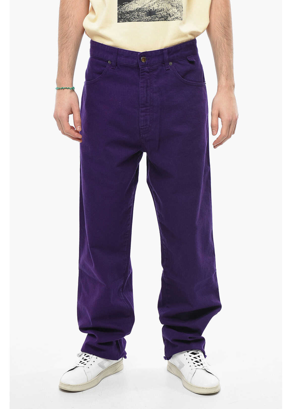 DARKPARK Solid Color John Jeans With Frayed Hem 23Cm Violet