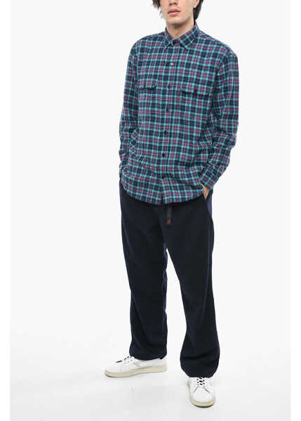 Camasi casual SALVATORE PICCOLO Plaid Checked Classic Collar Casual Shirt Blue Barbati (BM 12203793) 4