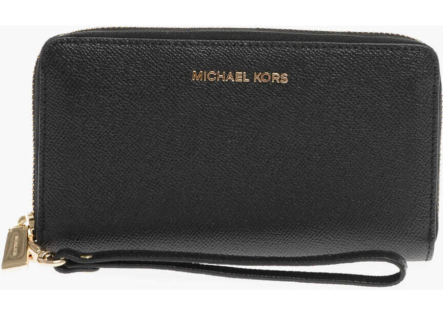 Michael Kors Leather Wallet With Zip Closure Black