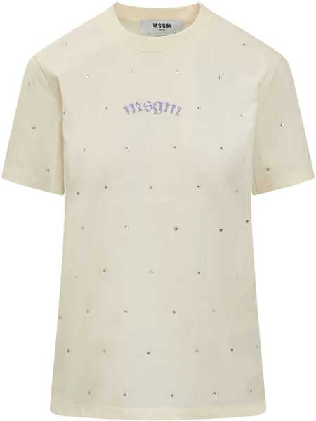Tricouri MSGM Msgm T-Shirt With Logo Beige Femei (BM 12208785) 1