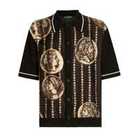 Tricouri Polo Dolce & Gabbana Serafino Crêpe De Chine Polo Shirt Barbati