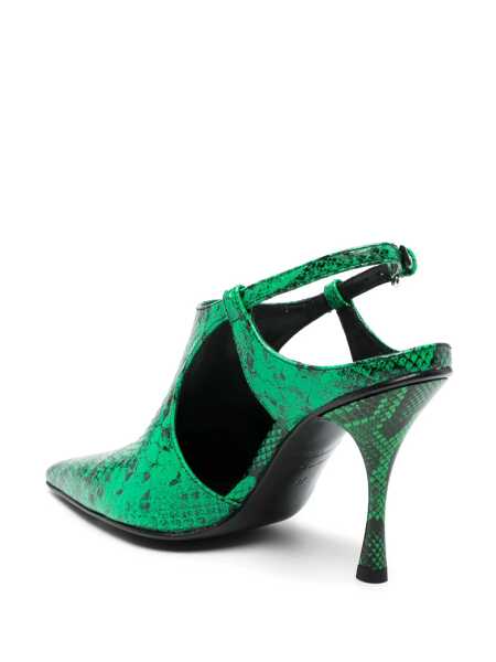 Pantofi cu toc DSQUARED2 DSQUARED2 Python Slingback Dcollet GREEN Femei (BM 12219843) 3