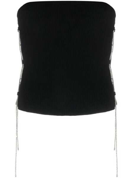 Topuri GIUSEPPE DI MORABITO Giuseppe Di Morabito Top With Rhinestones Black Femei (BM 12220515) 1