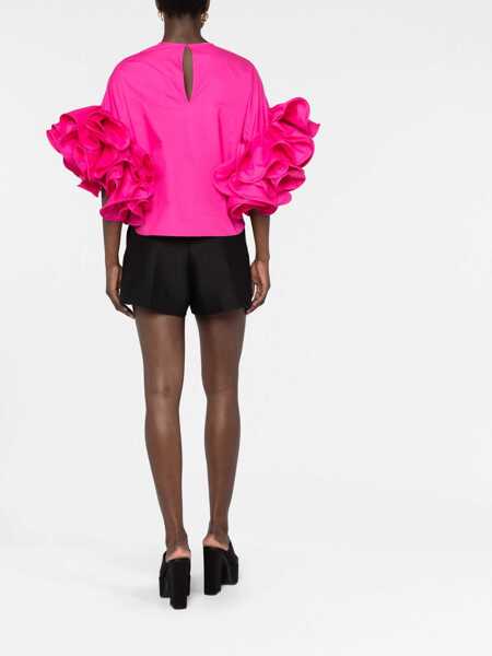 Topuri Rochas Rochas Top With Curled Sleeves PURPLE Femei (BM 12221109) 4