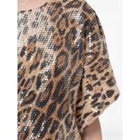 Imbracaminte In The Mood For Love Dama - Rochii In The Mood For Love In The Mood For Love Dress With Sequins And Leopard Print BROWN Femei (BM 12222582) - B-mall.ro