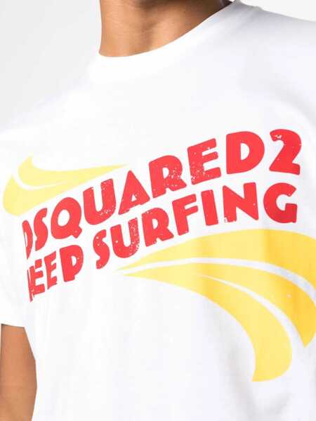 Tricouri DSQUARED2 Logo Print T-Shirt WHITE Barbati (BM 12223662) 5