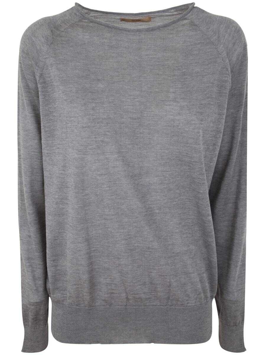 NUUR NUUR BOAT NECK SWEATER CLOTHING GREY