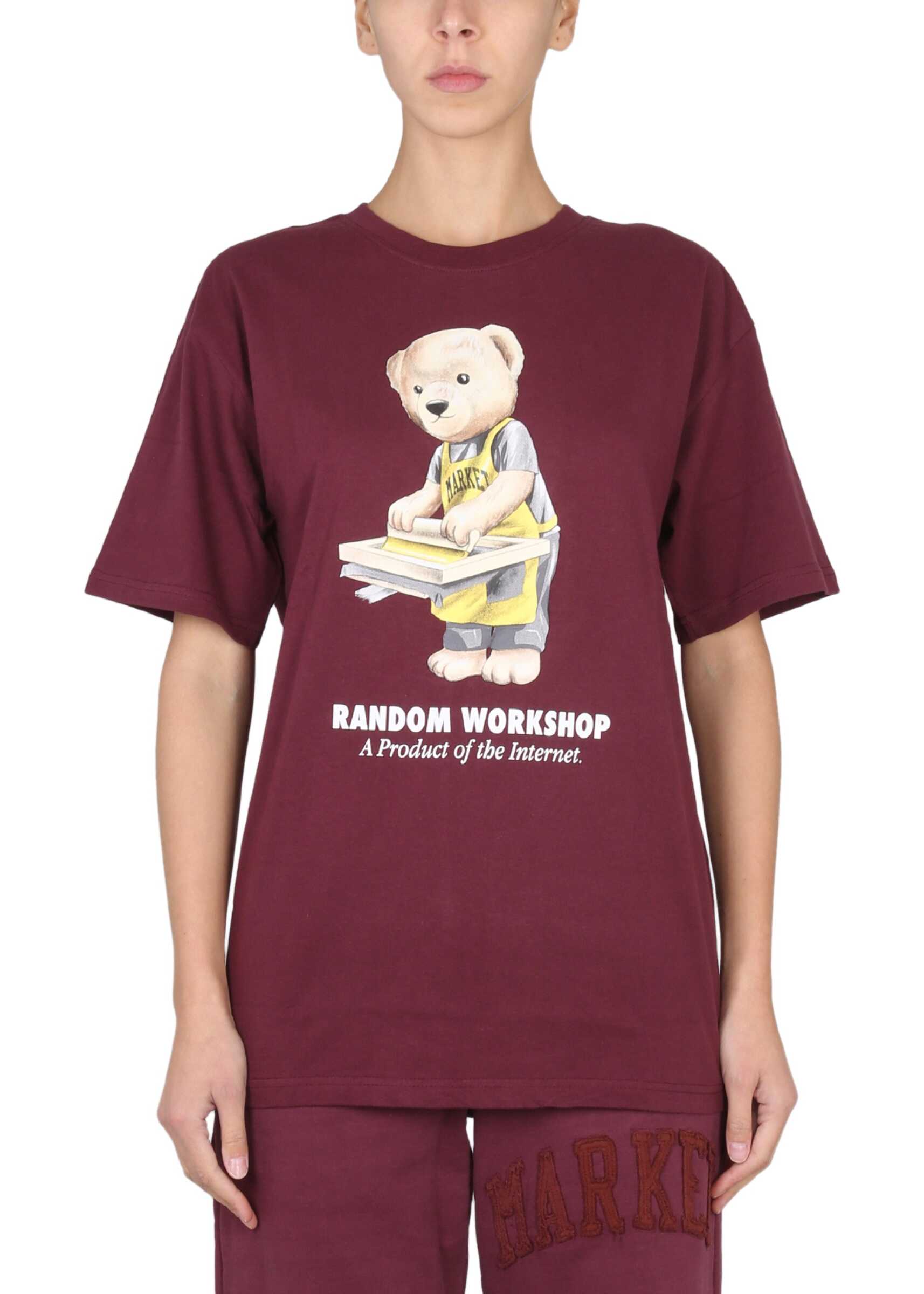 Market Random Workshop Bear T-Shirt BORDEAUX