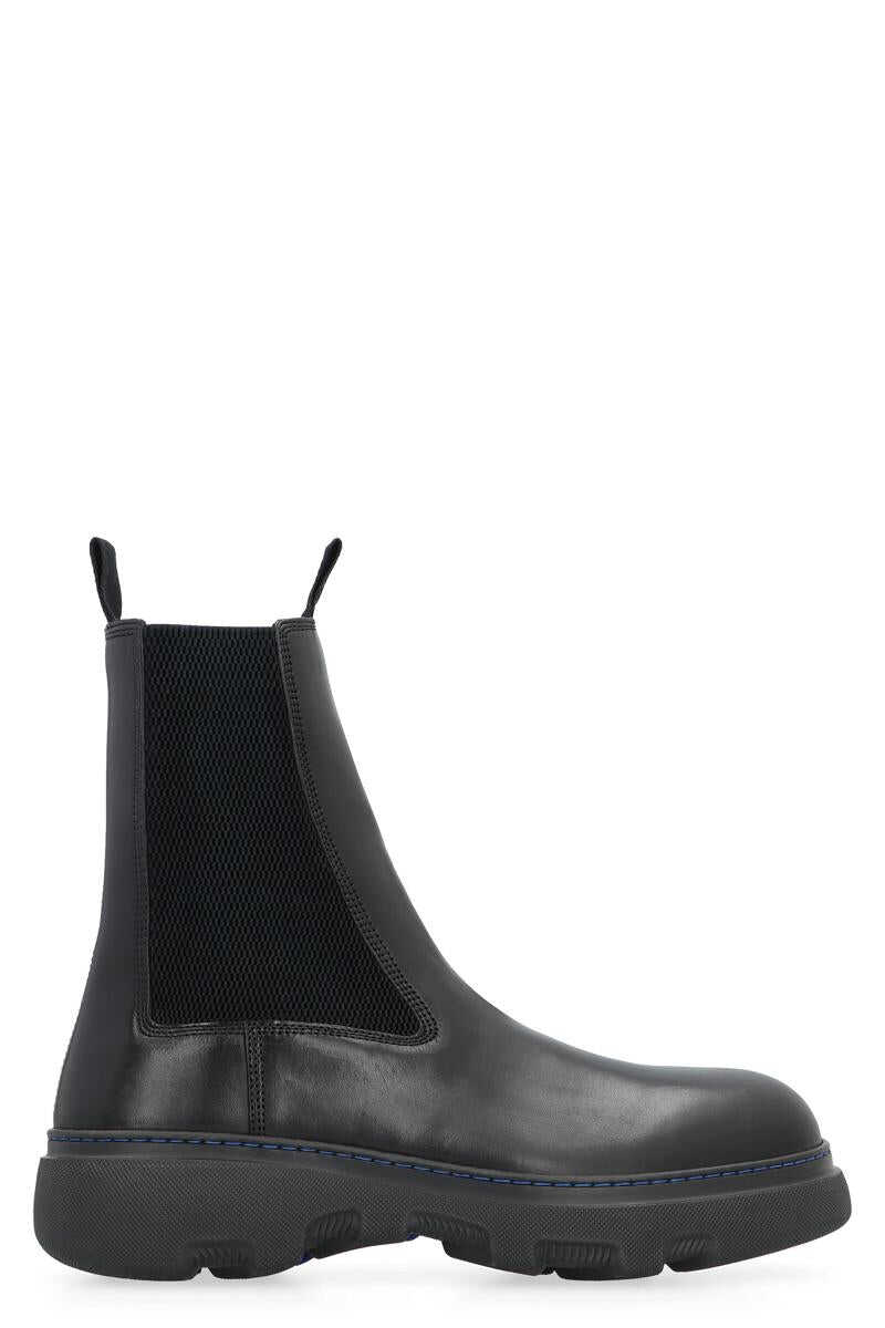 Burberry BURBERRY LEATHER CHELSEA BOOTS BLACK