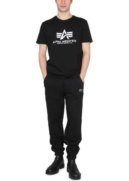 Tricouri Alpha Industries T-Shirt With Logo BLACK Barbati (BM 12228627) 2