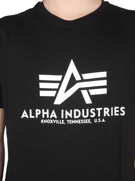 Tricouri Alpha Industries T-Shirt With Logo BLACK Barbati (BM 12228627) 4