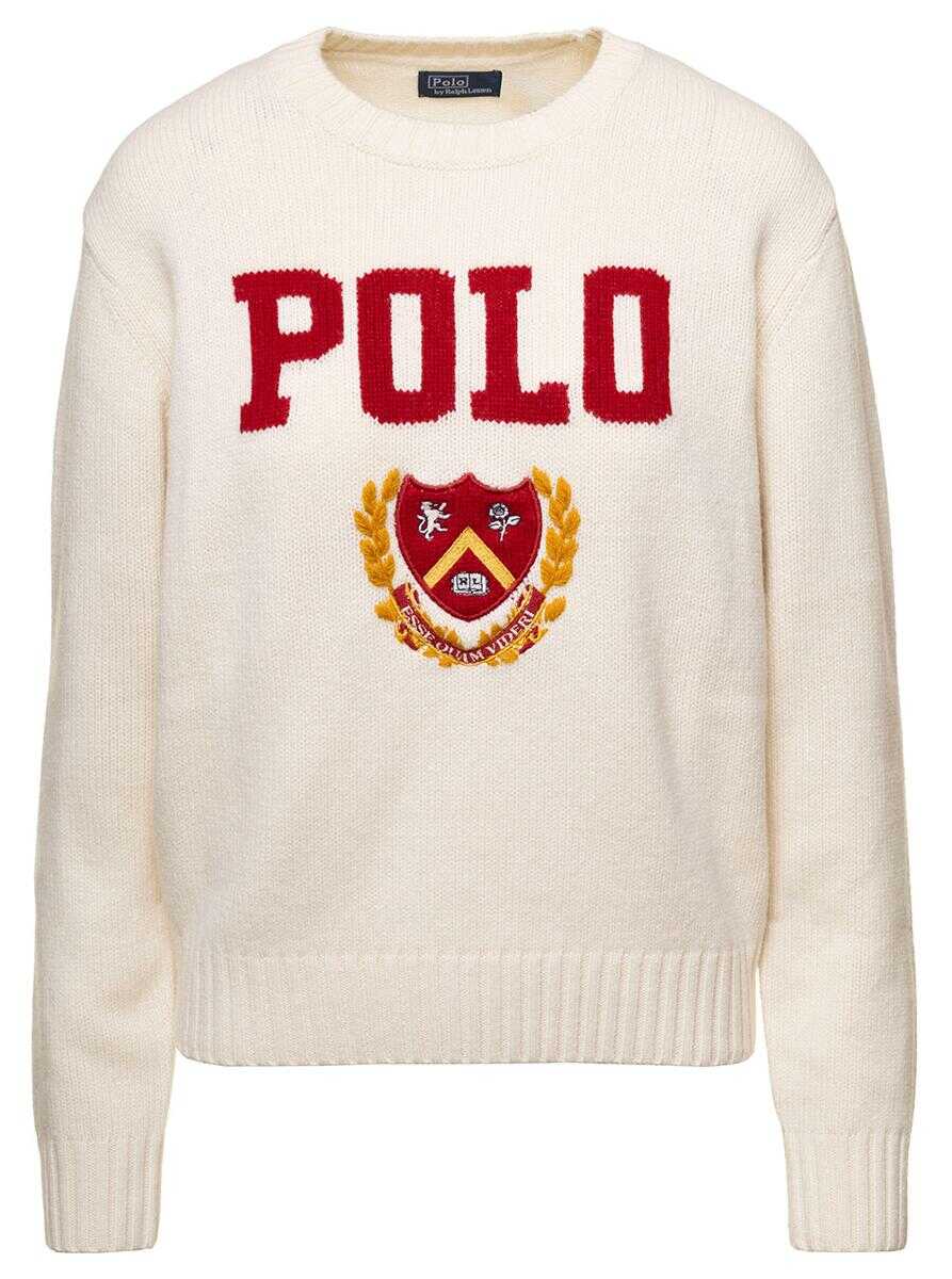 Ralph Lauren POLO ROUND NECK PULL WOOL WHITE