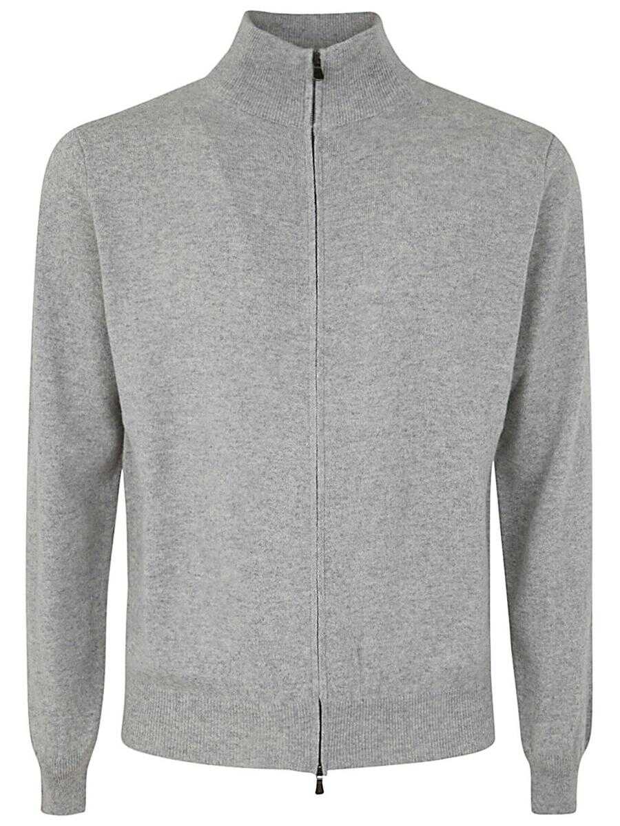FILIPPO DE LAURENTIIS FILIPPO DE LAURENTIIS WOOL CASHMERE LONG SLEEVES FULL ZIPPED SWEATER CLOTHING GREY