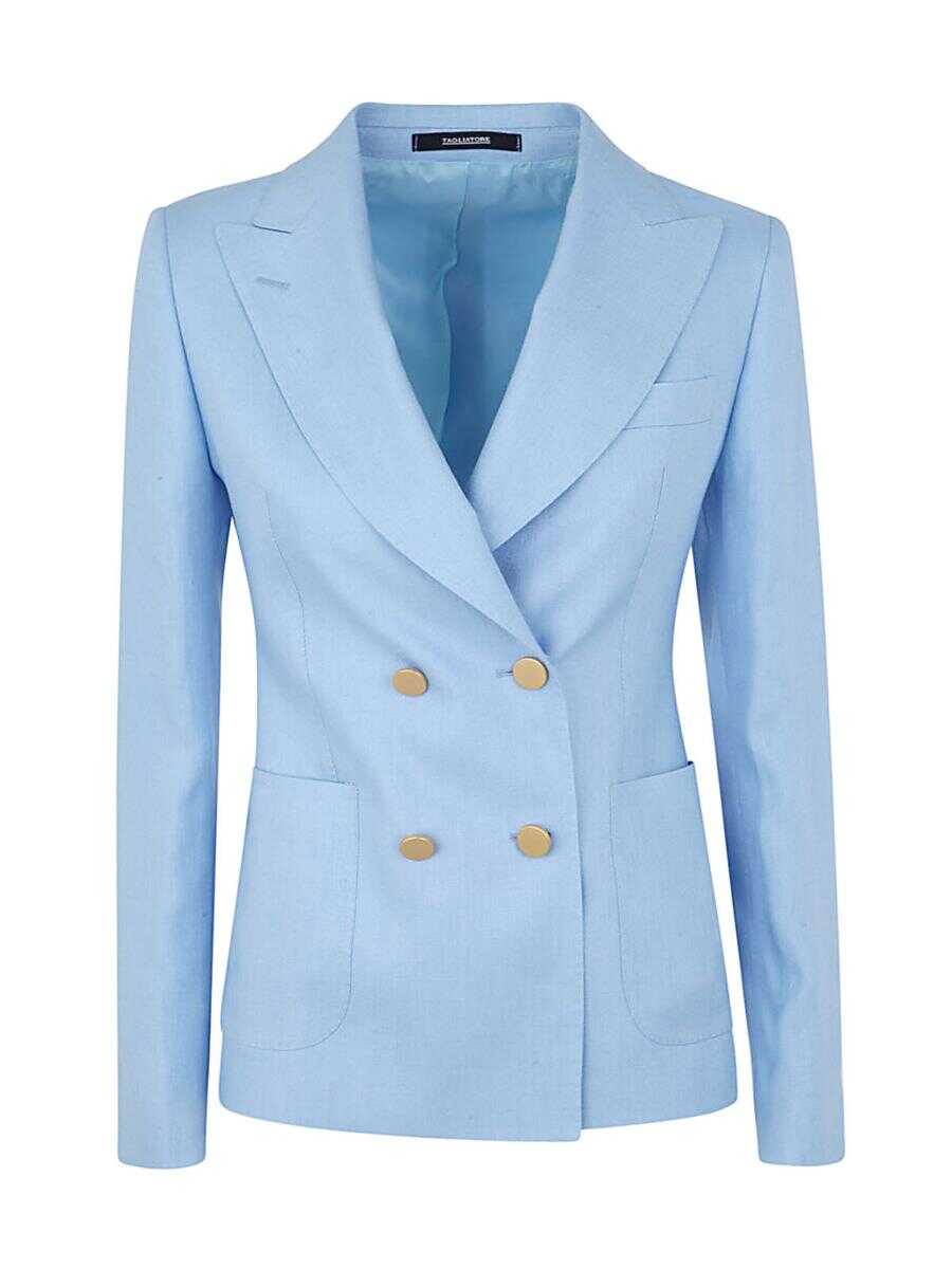 Tagliatore TAGLIATORE FOUR BUTTONS DOUBLE BREASTED BLAZER AND DARTS SHORTS SUIT CLOTHING BLUE