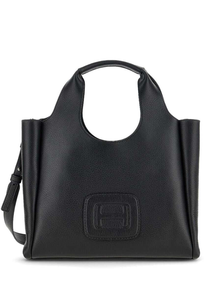 Hogan HOGAN H-Bag small leather tote bag BLACK