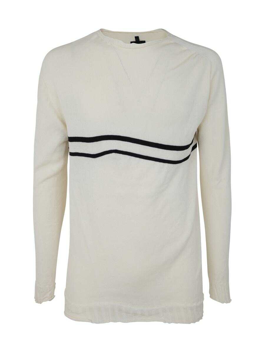 MD75 MD75 STRIPED ROUND NECK PULLOVER CLOTHING WHITE