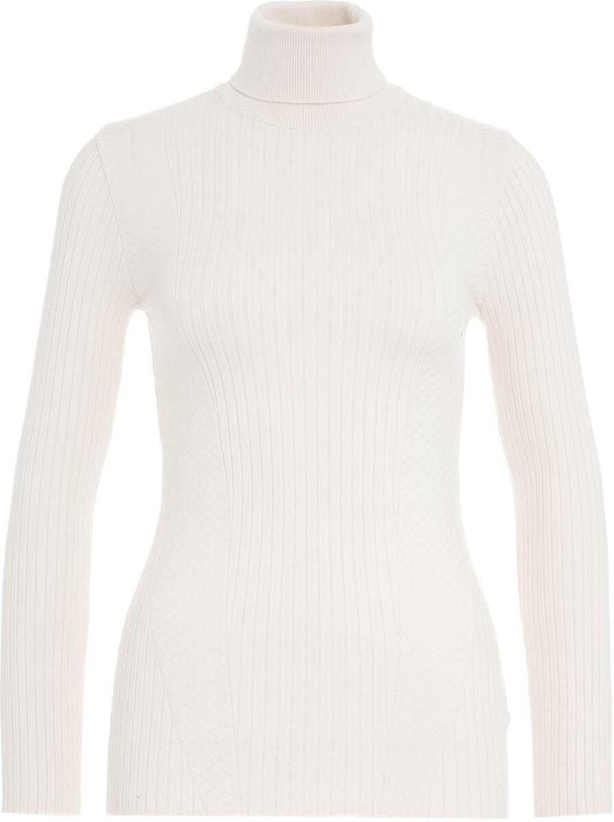 AKEP Ribbed turtleneck sweater White