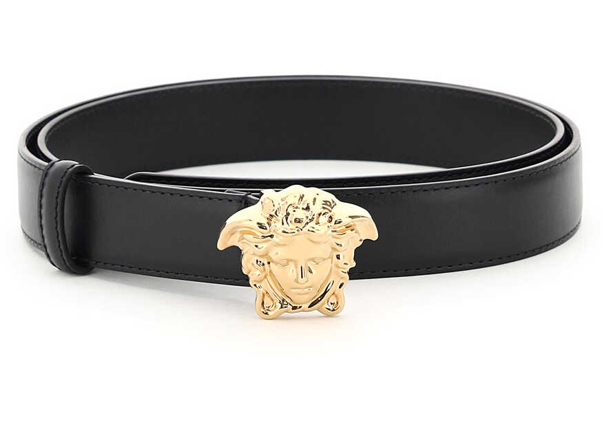 Versace \'La Medusa\' Leather Belt BLACK VERSACE GOLD