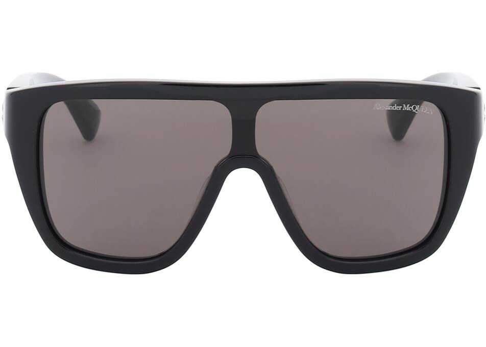 Alexander McQueen Floating Skull Mask Sunglasses BLACK BLACK SMOKE
