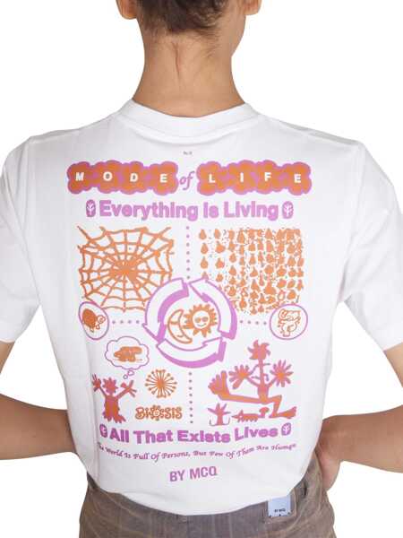 Tricouri MCQ Alexander McQueen T-Shirt With Logo WHITE Femei (BM 12247377) 4