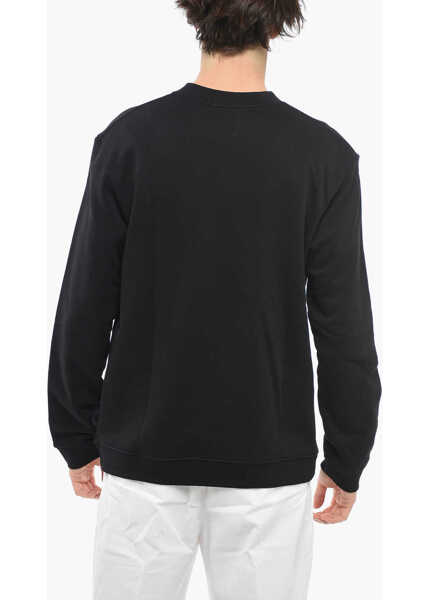 Bluze de trening Raf Simons Feeced Cotton Crew-Neck Sweatshirt With Contrasting Print Black Barbati (BM 12248592) 2