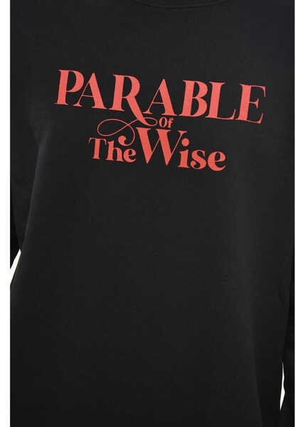 Bluze de trening Raf Simons Feeced Cotton Crew-Neck Sweatshirt With Contrasting Print Black Barbati (BM 12248592) 3