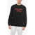 Raf Simons Feeced Cotton Crew-Neck Sweatshirt With Contrasting Print Black